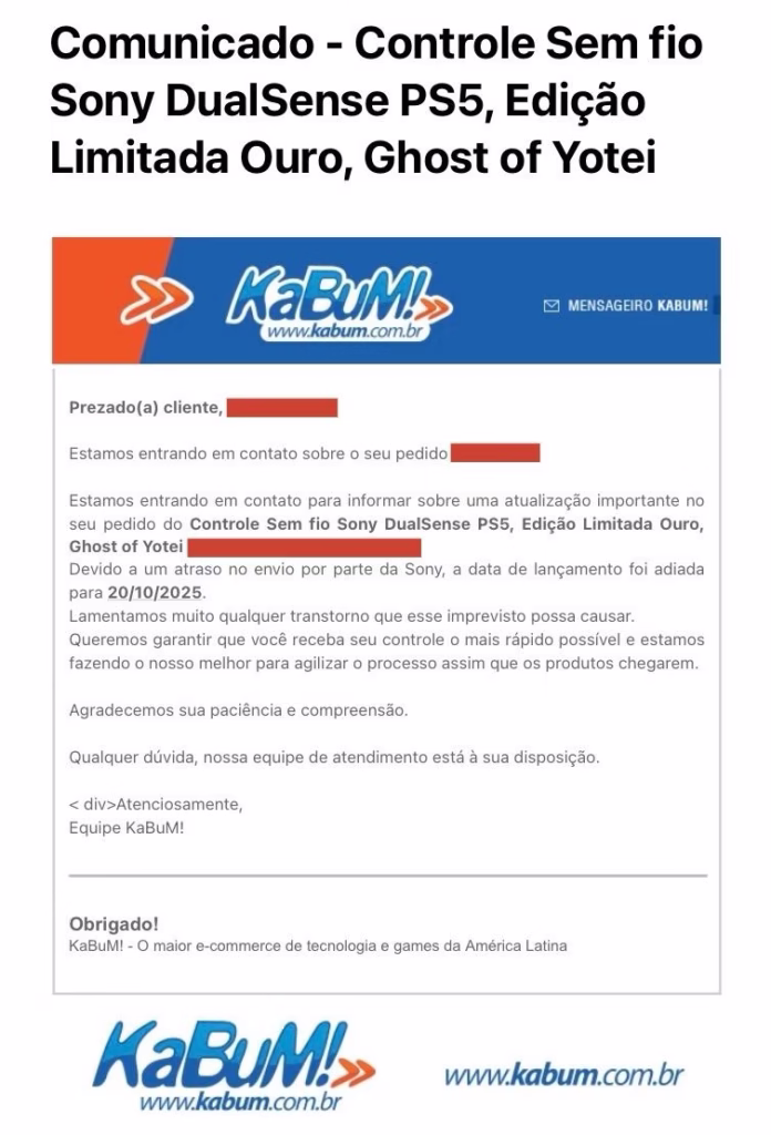DualSense Ghost of Yotei atraso