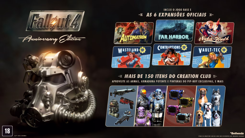 Fallout 4: Anniversary Edition celebra 10 anos com edição definitiva e mais de 150 conteúdos extras