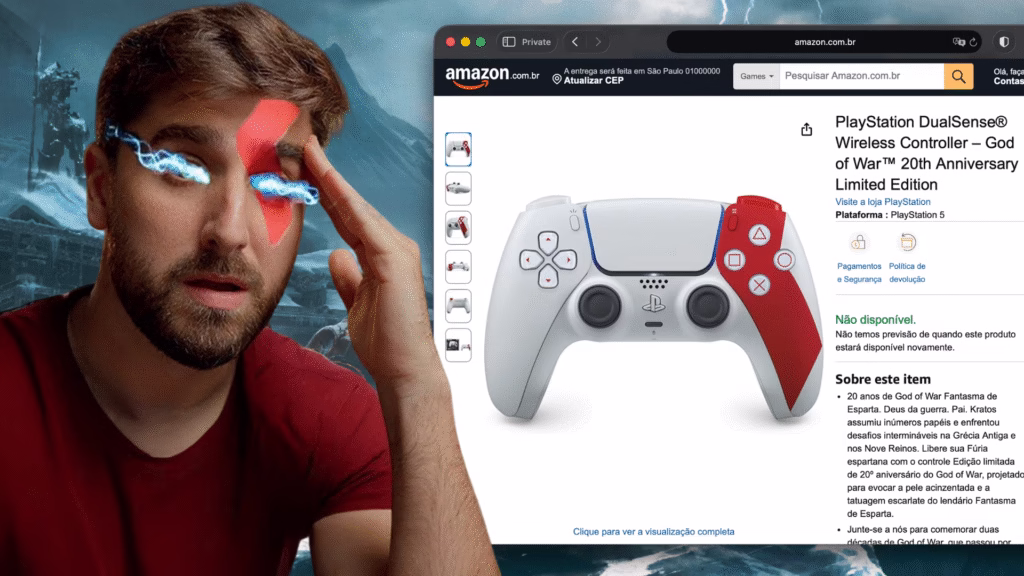 Super Consumer DualSense God of War 20 Anos