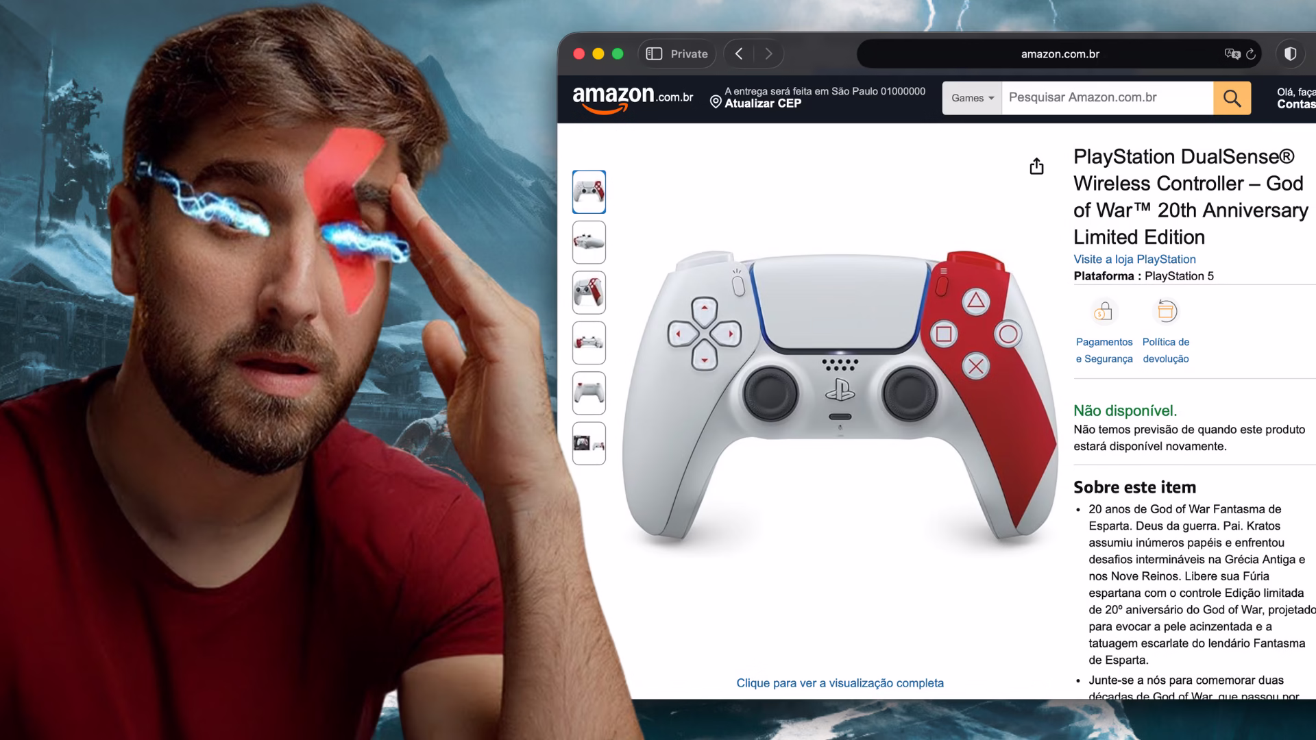 Super Consumer DualSense God of War 20 Anos
