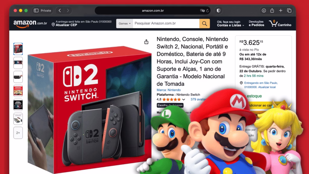 Nintendo Switch 2: Cai Para Menor Preço na Amazon Brasil!