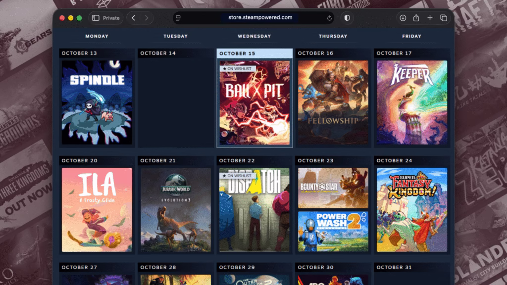 Steam Estreia Calendário Personalizado para Descobrir Novos Jogos