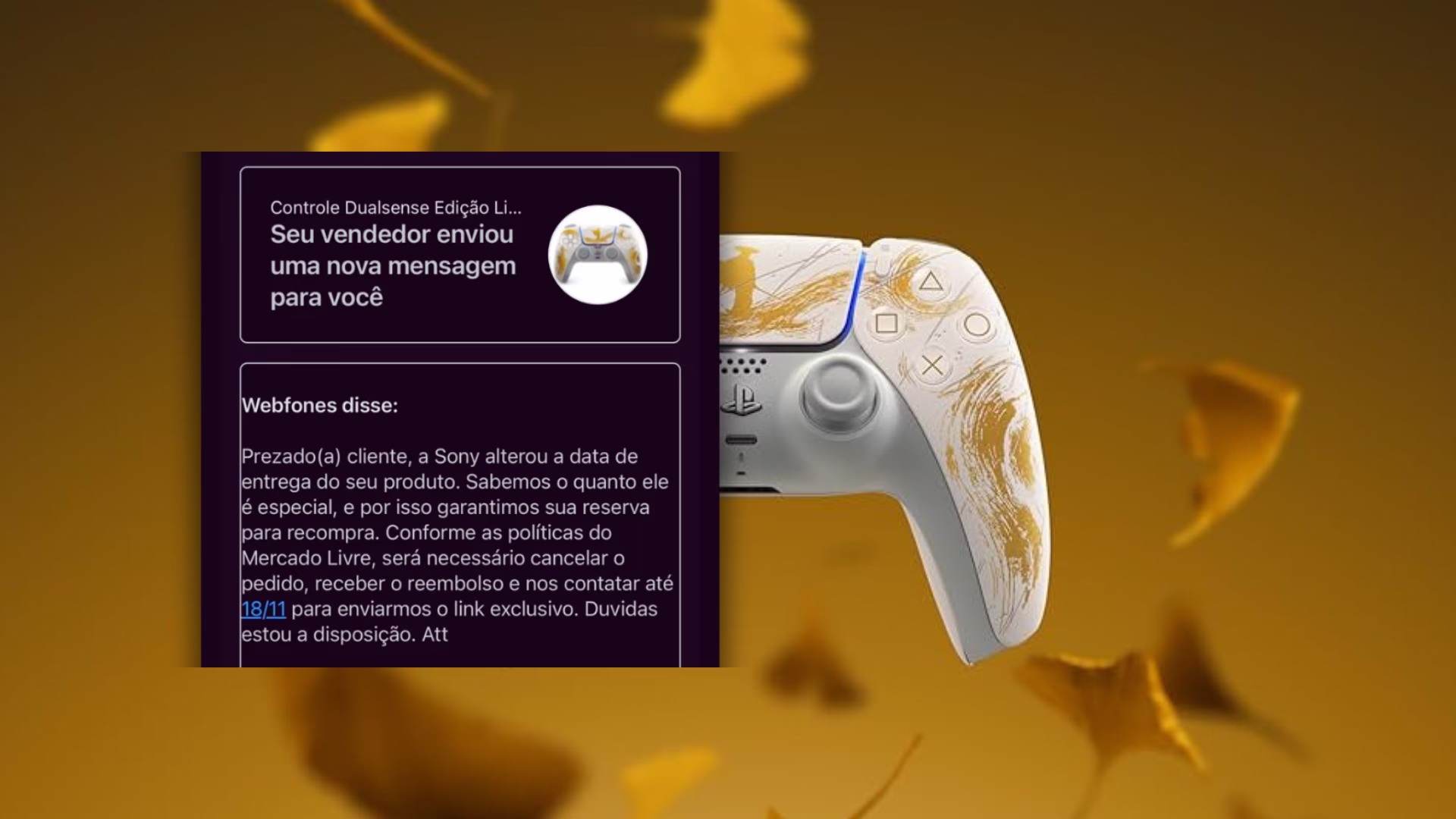 Webfones Age Após Comunicado do Mercado Livre e Resolve Entraves da Compra do DualSense Ghost of Yōtei