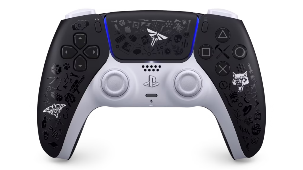 Controle DualSense com design exclusivo.