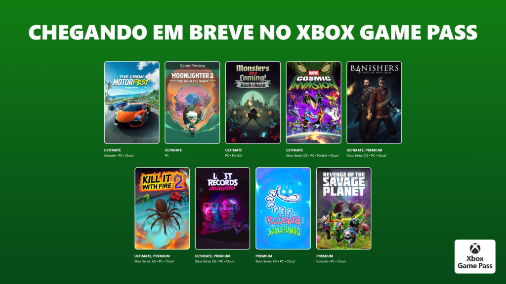 Xbox Game Pass Recebe Clube Fortnite, The Crew Motorfest, Moonlighter 2 e Mais; Veja Tudo que Chega nas Próximas Semanas